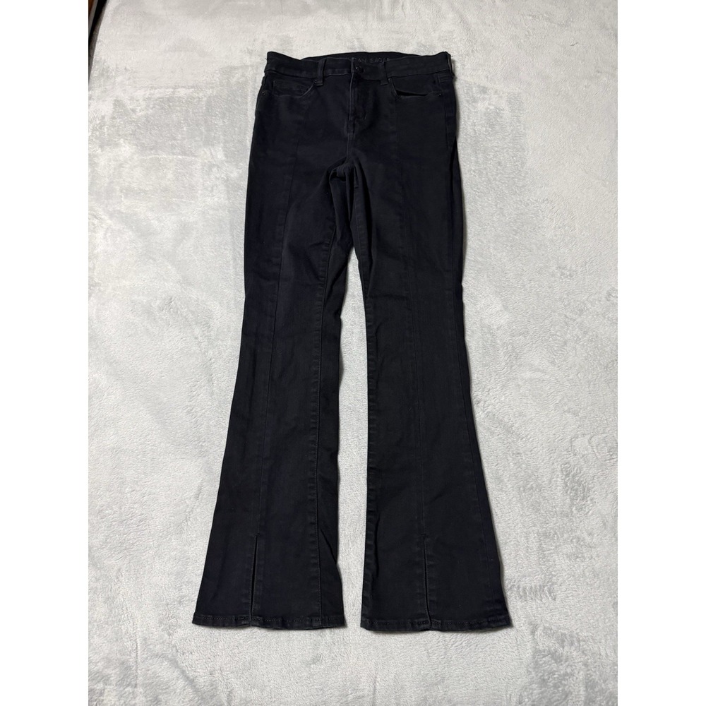 American Eagle Jeans Womens 10 Black High Rise Skinny Kick Bootcut 29x30.5